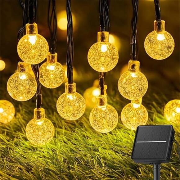 Solar String Lights Outdoor 60 LED 36FT with 8 Lighting Modes, Waterproof Solar - Picture 7 of 7